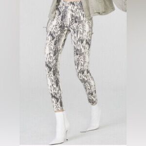 Revolve Pistola Snake Skin Print Raw Hem Jeans